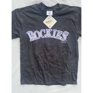 Vintage Colorado Rockies MLB Youth Shirt Black Size Med 10-12
